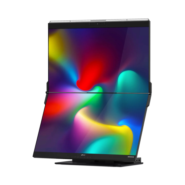 Geminos Dual Stacked 24-inch Monitor with built-in webcam and multiport dock