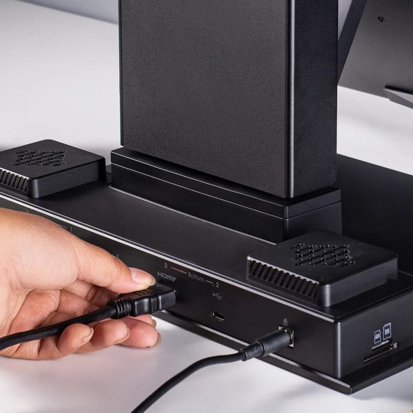 Geminos Dual Stacked 24-inch Monitor with built-in webcam and multiport dock