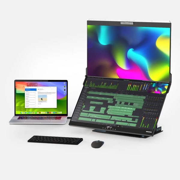Geminos Dual Stacked 24-inch Monitor with built-in webcam and multiport dock
