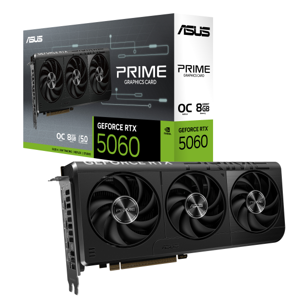 ASUS  PRIME-RTX5060-O8G GeForce RTX 5060 8GB GDDR7 OC 8GB GDDR7 128bit